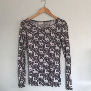 Grey Reindeer Long Sleeve Shirt